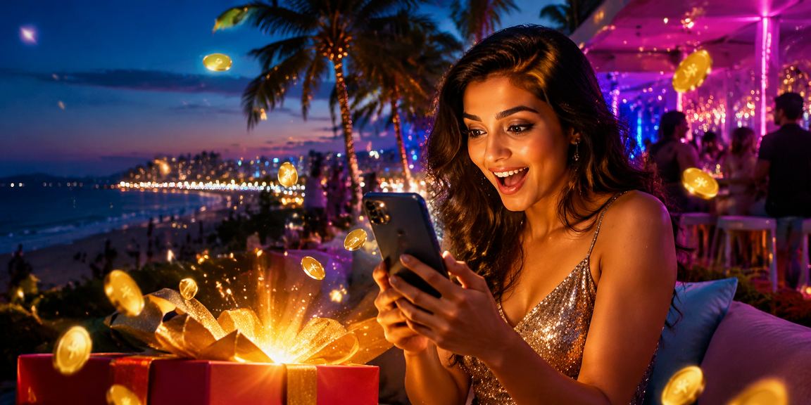 Relaxed players enjoying mobile casino by the beach in Goa